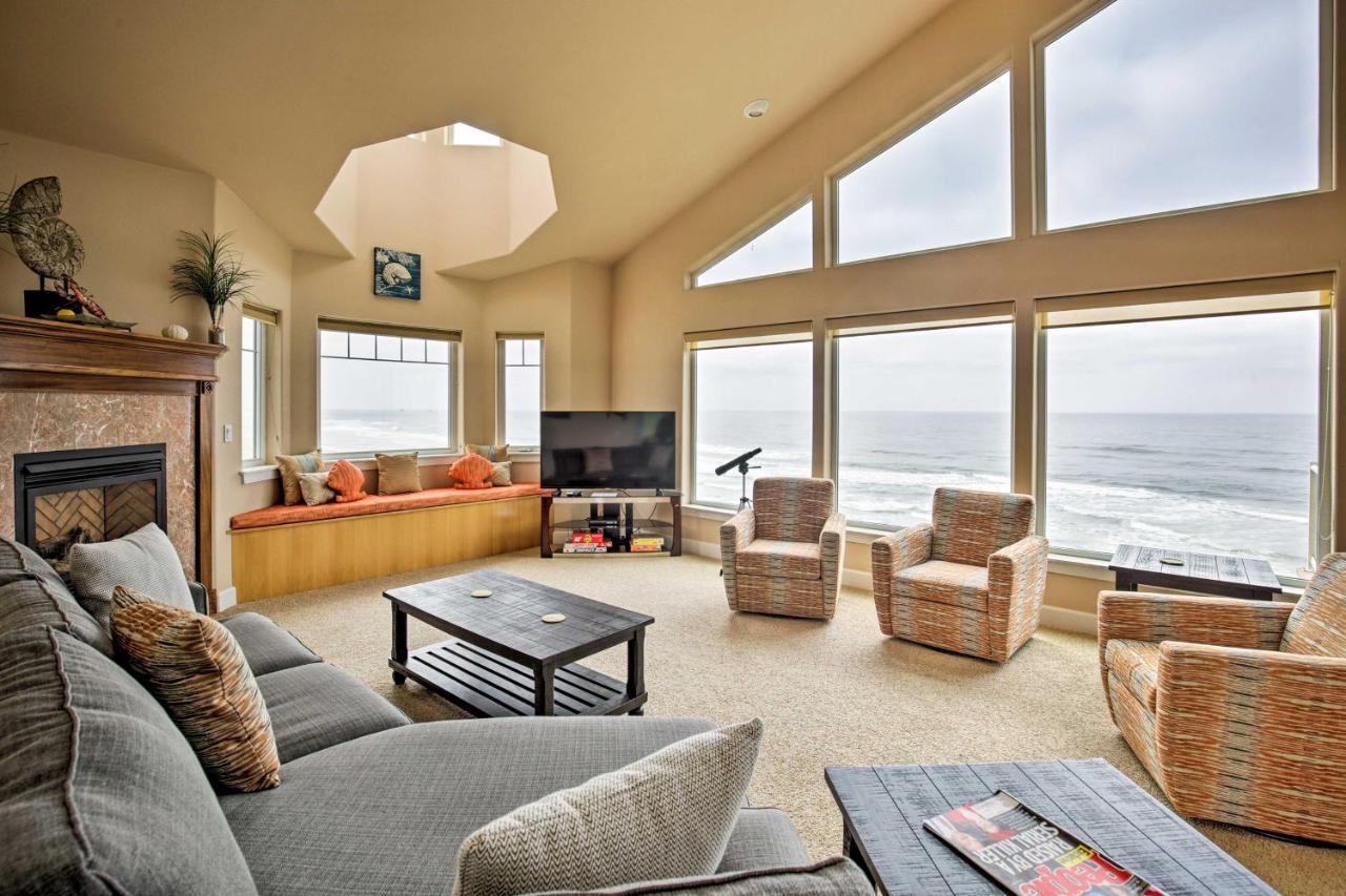 Oceanfront South Beach Home With Hot Tub And Sauna Нюпорт Екстериор снимка