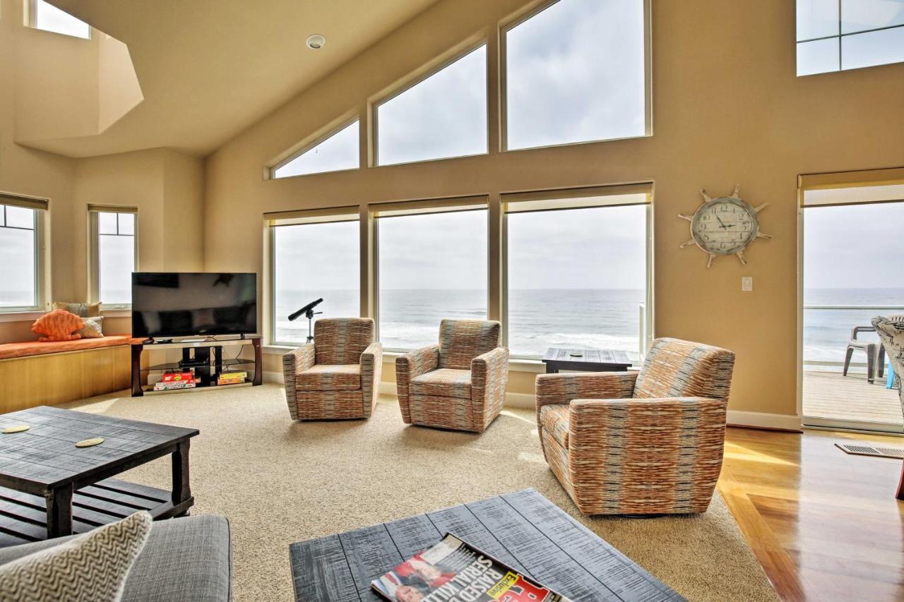 Oceanfront South Beach Home With Hot Tub And Sauna Нюпорт Екстериор снимка